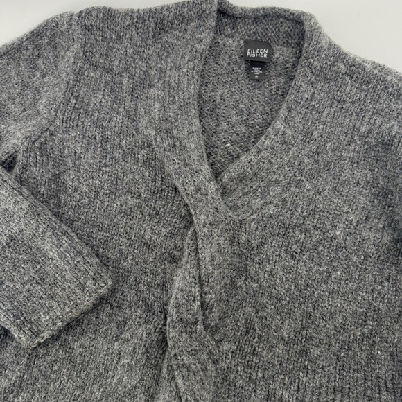 Eileen Fisher Sweaters - Eileen Fisher Sweater Womens Medium Gray Italian Yarn  Wool Mohair Textured Knit